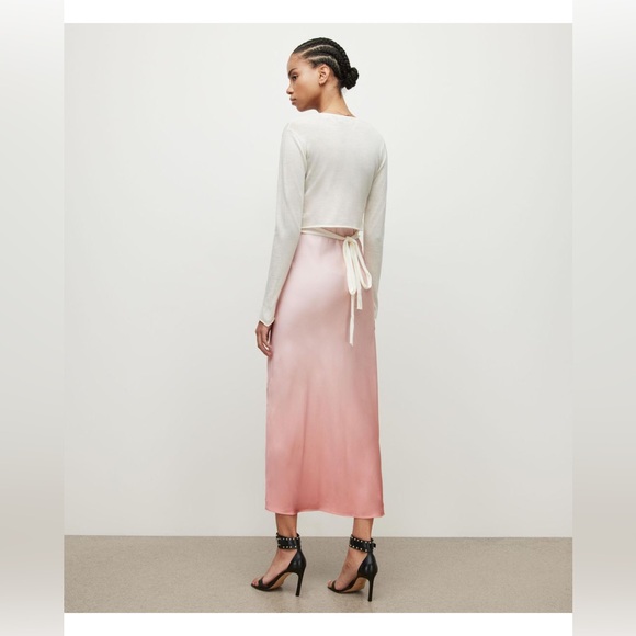 ALLSAINTS Ombre 2-In-1 Dress in Pink Nectar Slip Dress Size M - Picture 3 of 8